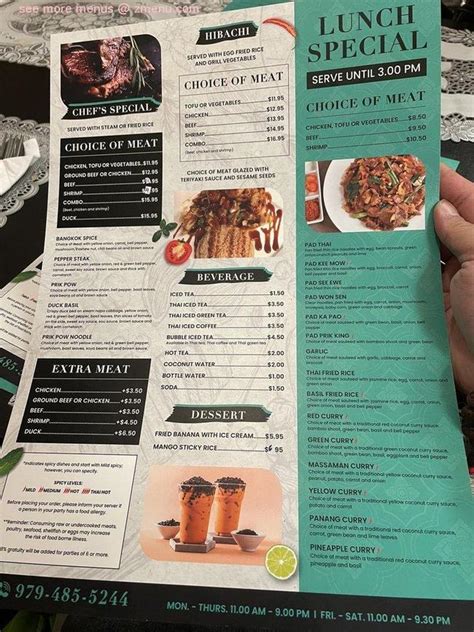 bangkok kitchen thai restaurant menu.